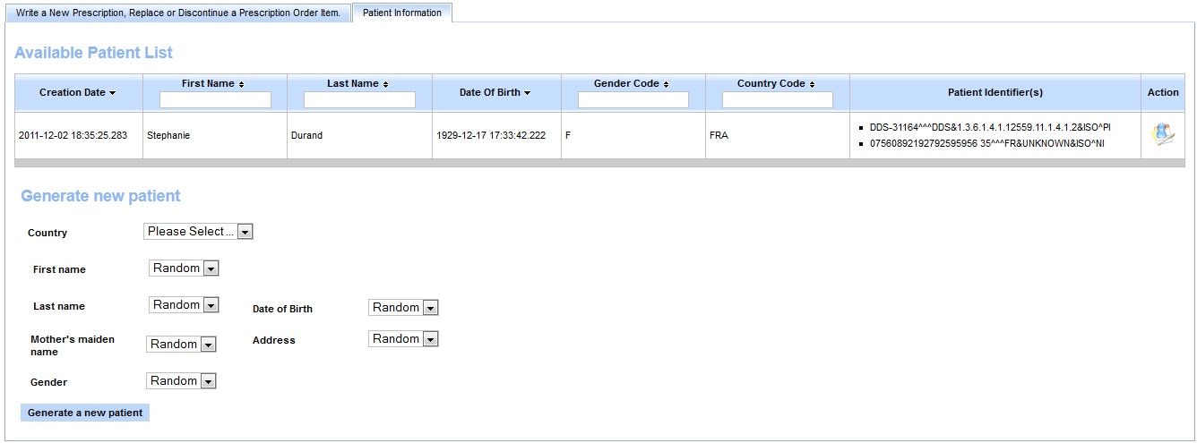 panel to manage patient